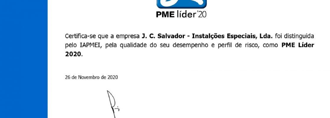 JC Salvador volta a ser distinguida como PME Líder