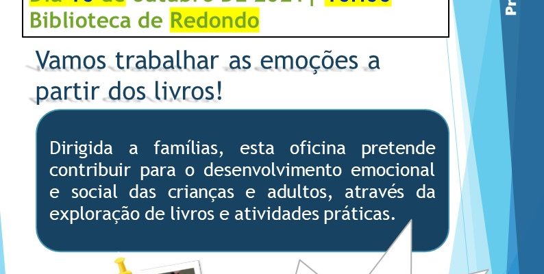 Ação: Uma família de emoções | 16 de outubro | 16h00 | Biblioteca Municipal de Redondo