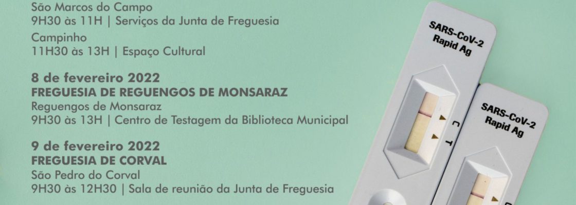 Testes à COVID-19 nas freguesias do Concelho de Reguengos de Monsaraz de 7 a 18 de fevereiro