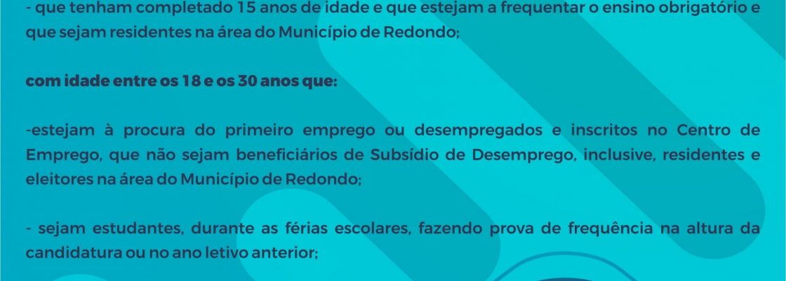 Programa Municipal Juventude Ativa 2022 | Candidaturas de 25 de maio a 24 de junho