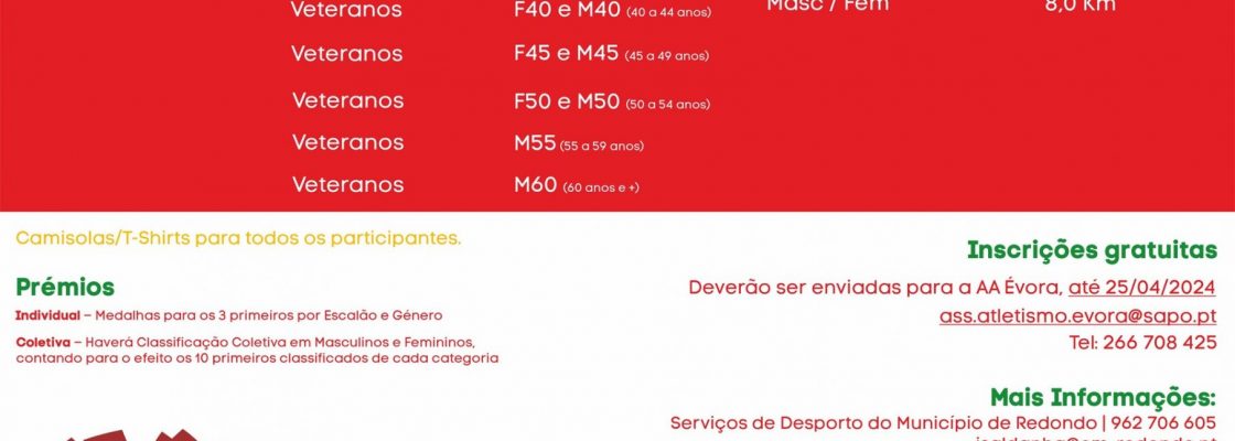 Corrida da Liberdade | 28 de abril | 09h45| Praça da República – Redondo