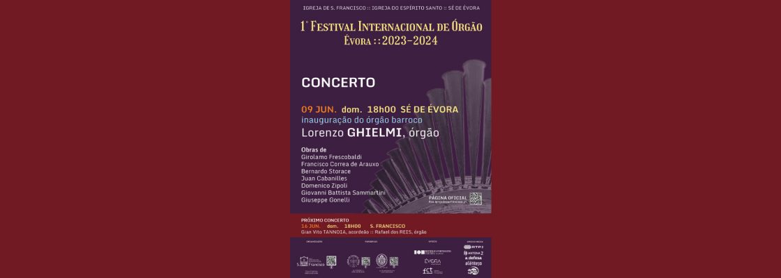 Concerto de Órgão – Lorenzo Ghielmi | 1º Festival Internacional de Órgão de Évora: 20...
