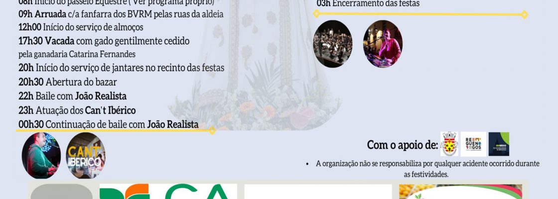 Festas em Honra de Nossa Senhora da Caridade – Julho 2024