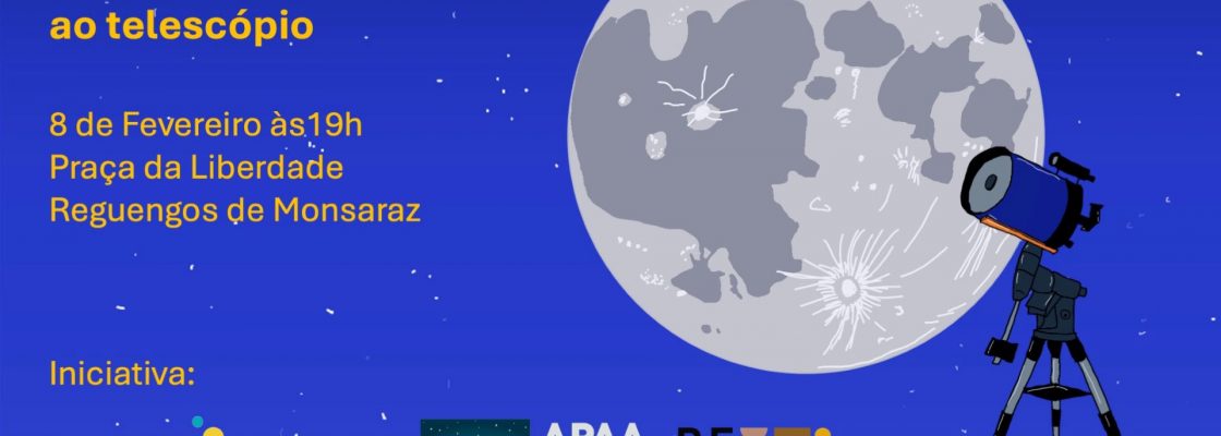 Observação da Lua ao telescópio na Praça da Liberdade