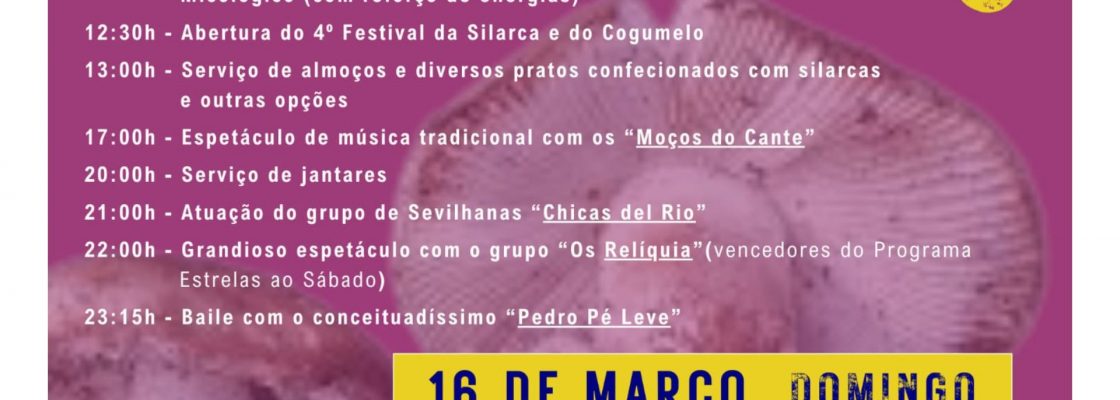 4º Festival da Silarca e do Cogumelo | 15 e 16 de março 2025
